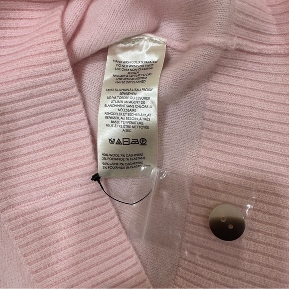 Free People Pink Isla Wool Cashmere Blend Solid Short Sleeve Cardigan Size XS - Picture 5 of 7